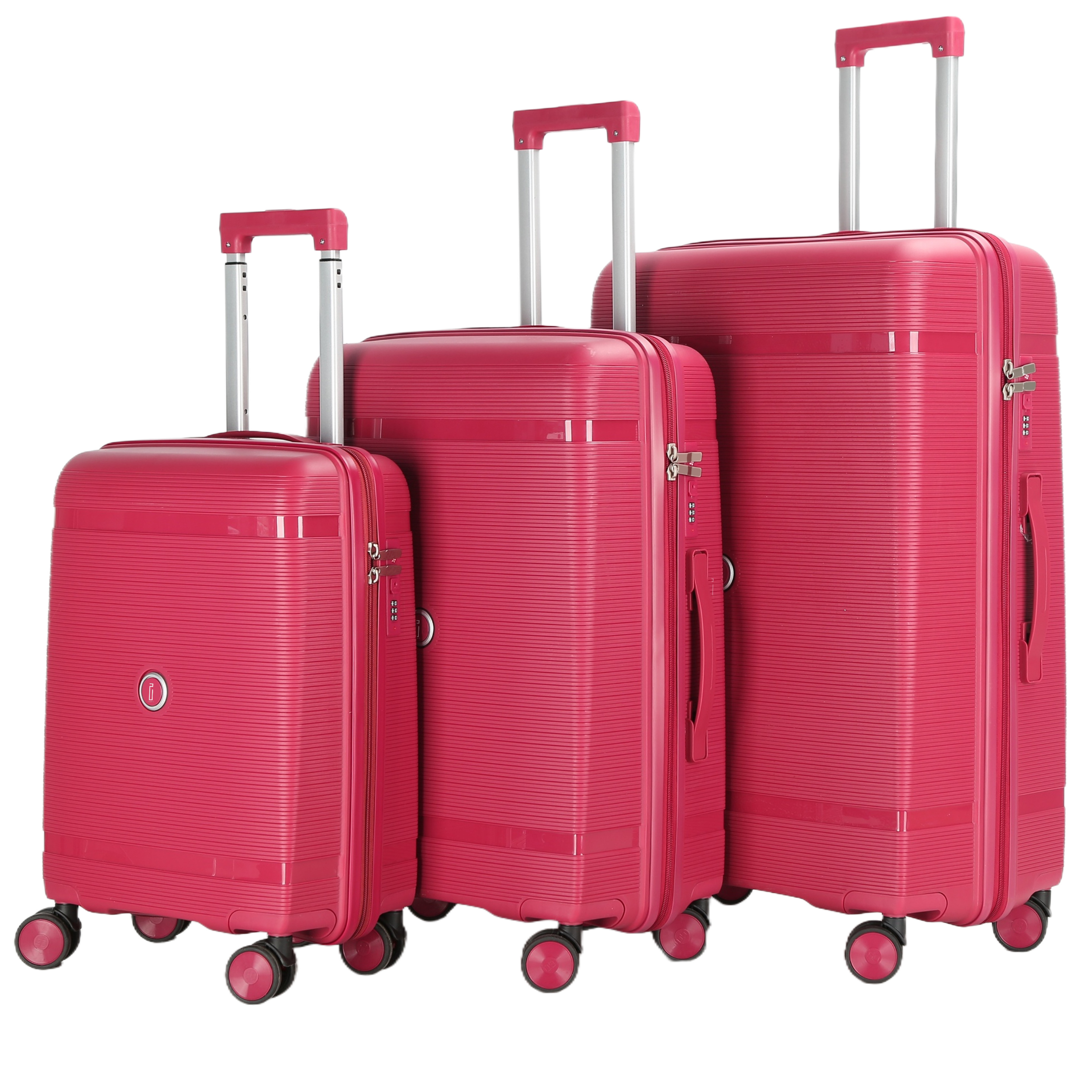 Set 3 Valises – Polypropylène (XL-75cm) (L-65cm) (S-55cm) – Rose Fuchsia