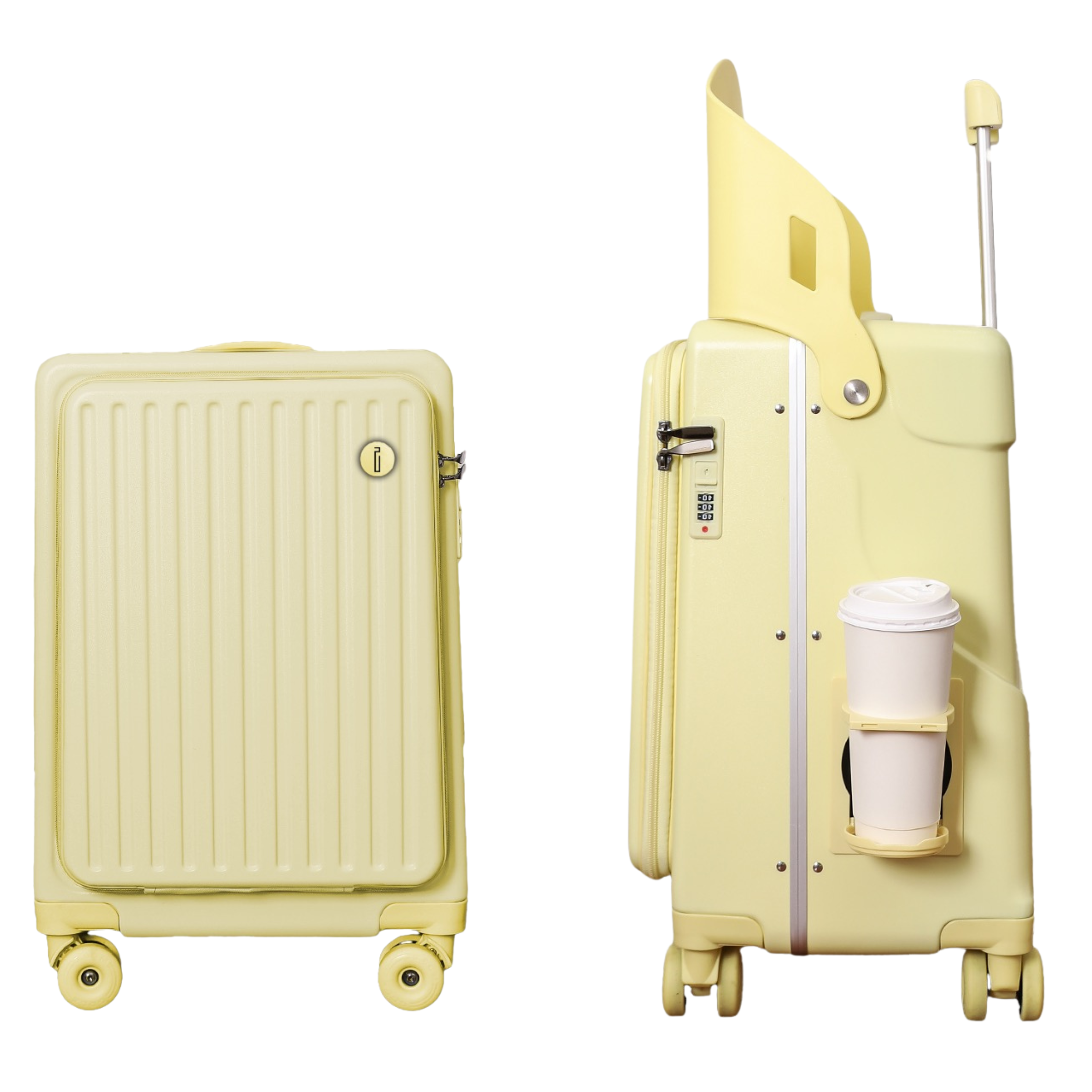 Valise Cabine avec Siège Enfant PopSeat - 55x35x25 - Porte USB - roulettes Ultra Résistantes avec Frein - Porte Gobelet - Cadenas