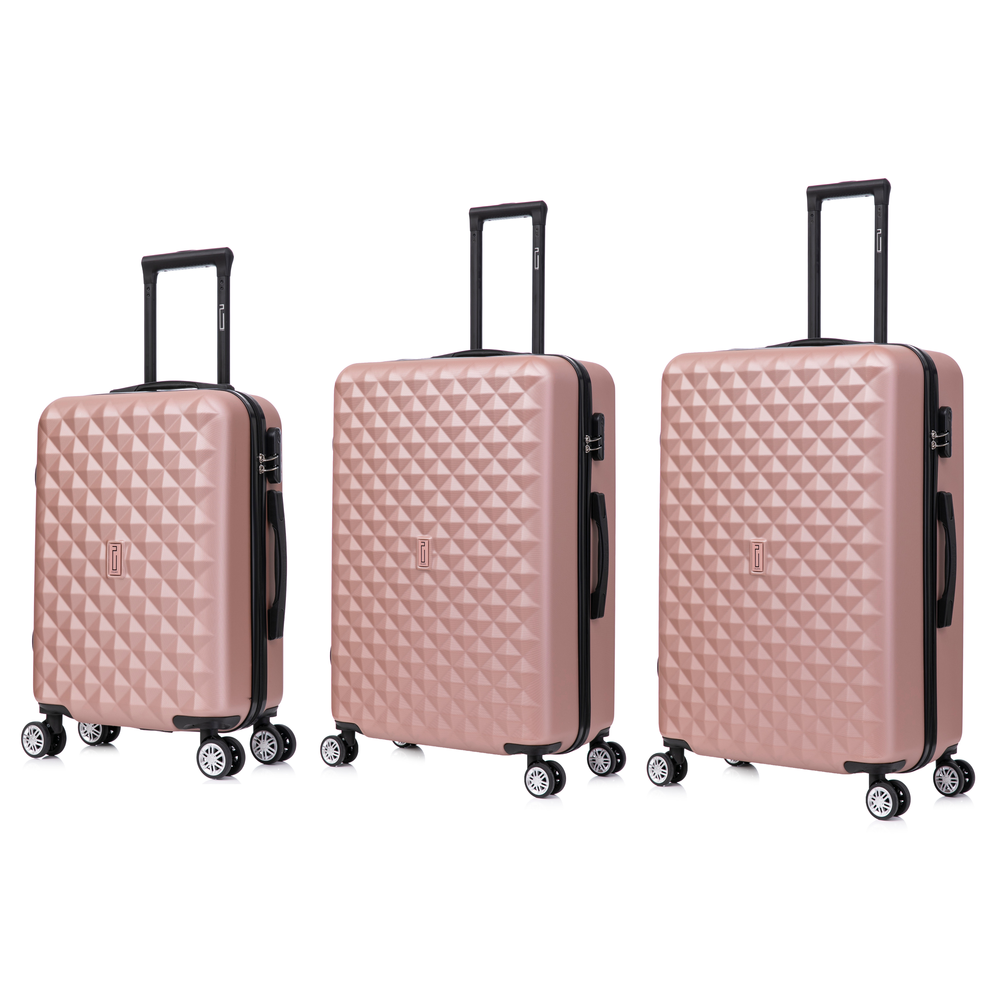 Set De Valise 3 pièces Urban | Valise Cabine | Valise Moyenne | Valise Grande – Rose-Gold