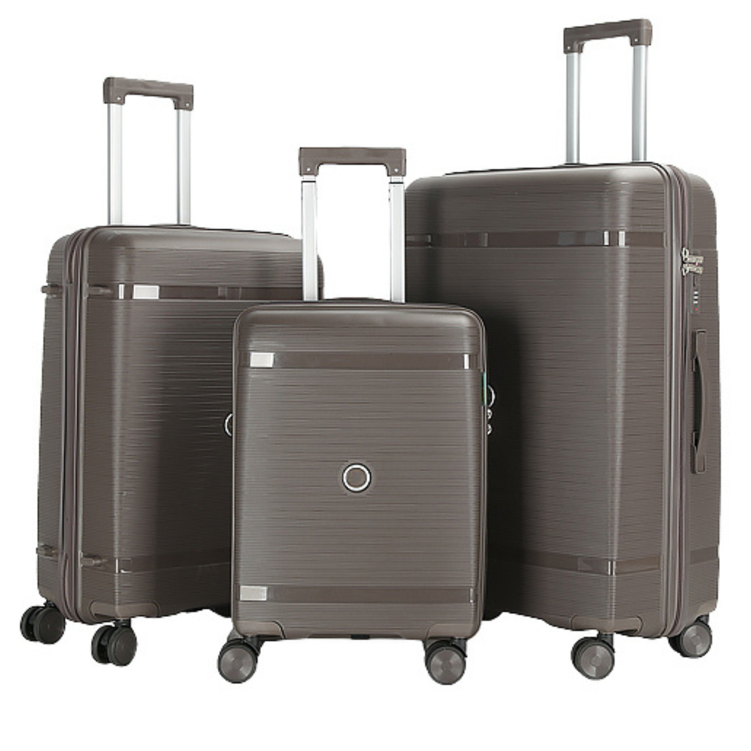 Set 3 Valises – Polypropylène (XL-75cm) (L-65cm) (S-55cm) – Marron Taupe