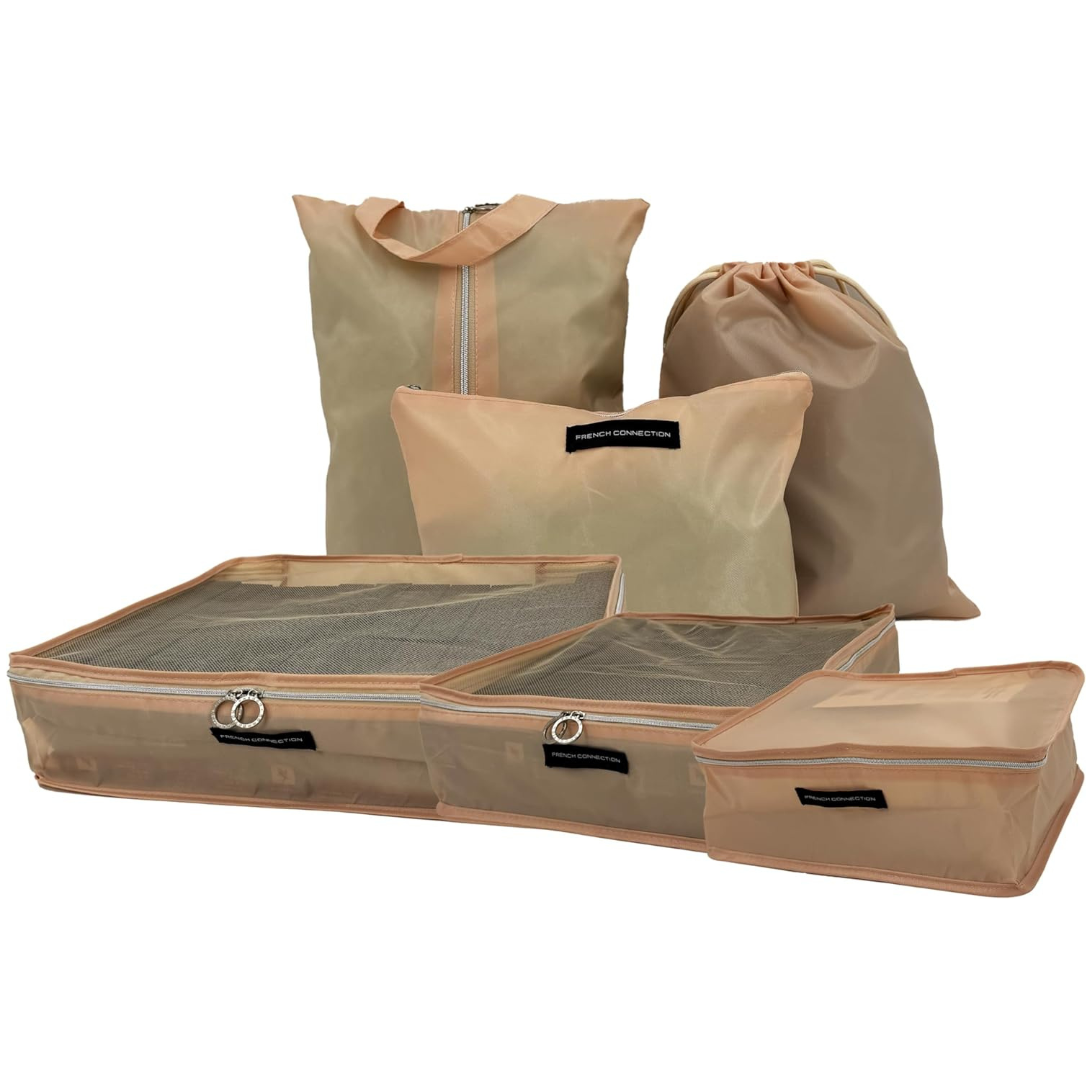 Travel Organizers | Set of 6 pieces | Luggage Organizers | Lightweight and Durable Luggage Storage Cubes Rose