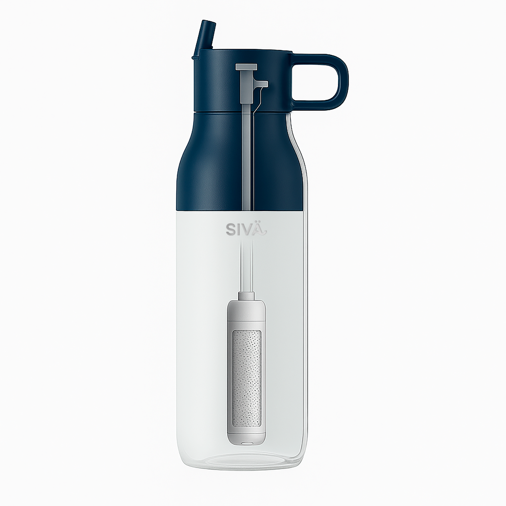SIVÄ - Gourde Étanche et Isotherme | Gourde Inox Durable avec Filtre Naturel au Charbon | Bouteille Thermique | 740ml | 12h froid & 8h chaud | Vert