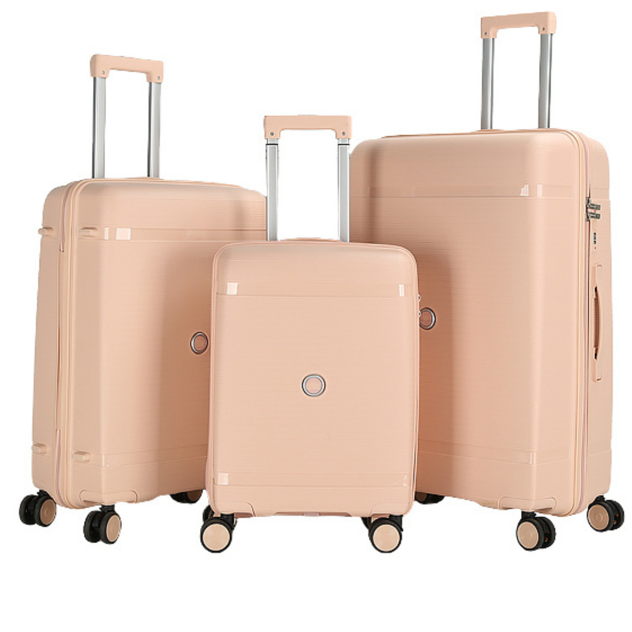 Set 3 Valises – Polypropylène (XL-75cm) (L-65cm) (S-55cm) – Rose Pale