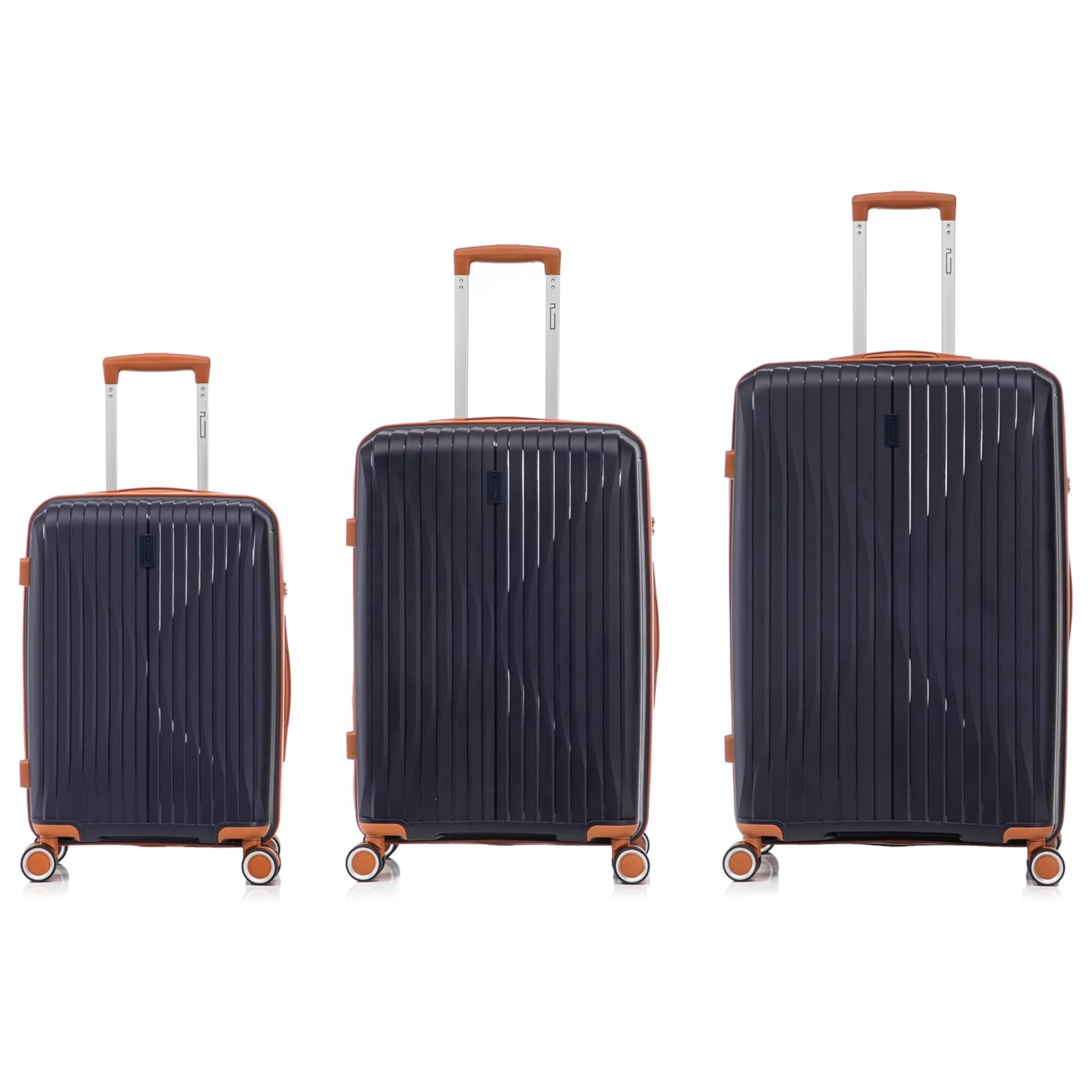 Set Valise 3 pièces En Polypropylène | Valise Cabine | Valise Moyenne | Valise Grande – Bleu Minuit