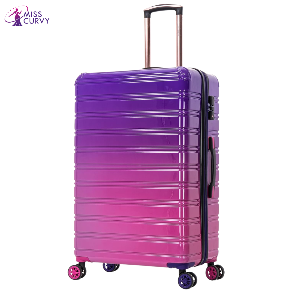 3-piece Polycarbonate suitcase set | Cabin suitcase | Medium suitcase | Large suitcase - Violet gradient
