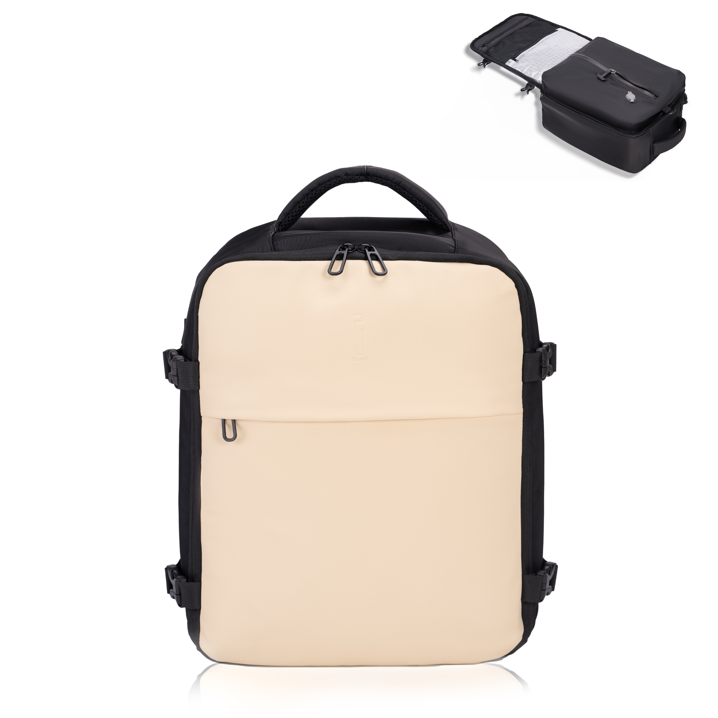 Sac à dos Sous Vide 40x30x20 CELIMS - Bagage à Main - Imperméable - Beige