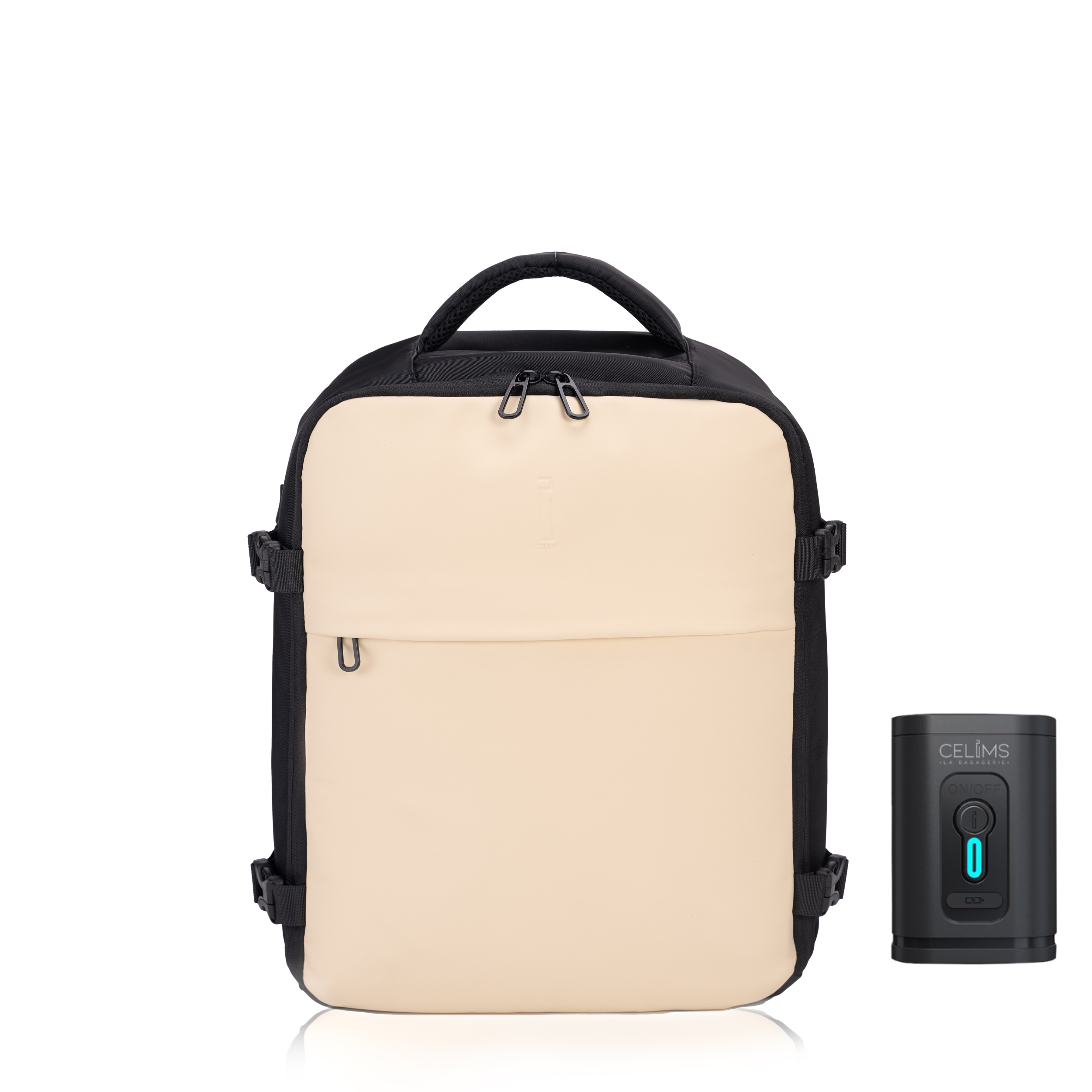 Sac à dos 40x30x20 CELIMS - Bagage à Main - Imperméable - Beige