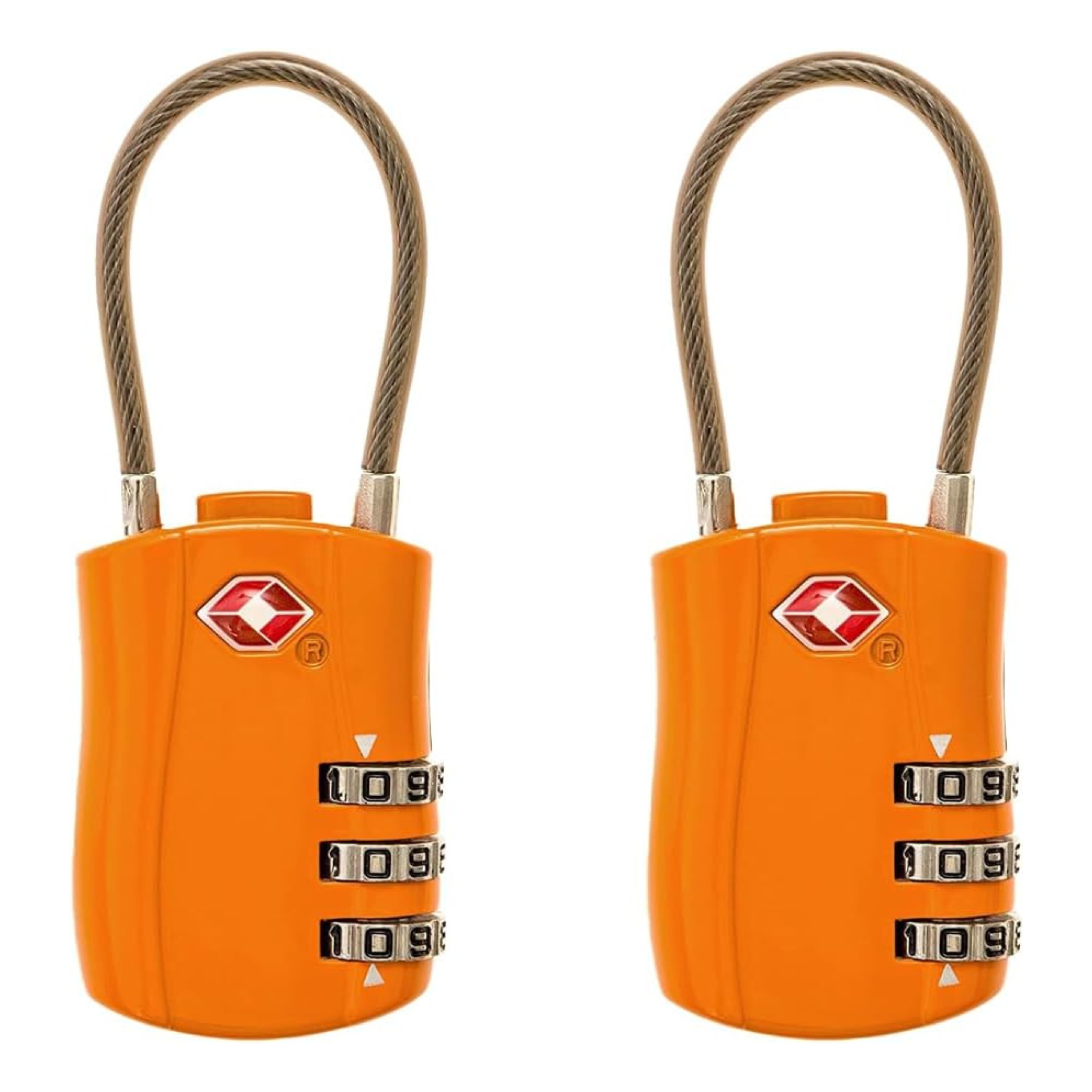 TSA Luggage Lock | Combination Lock | Suitcase Lock | Ideal Protection for Your Baggage | Orange