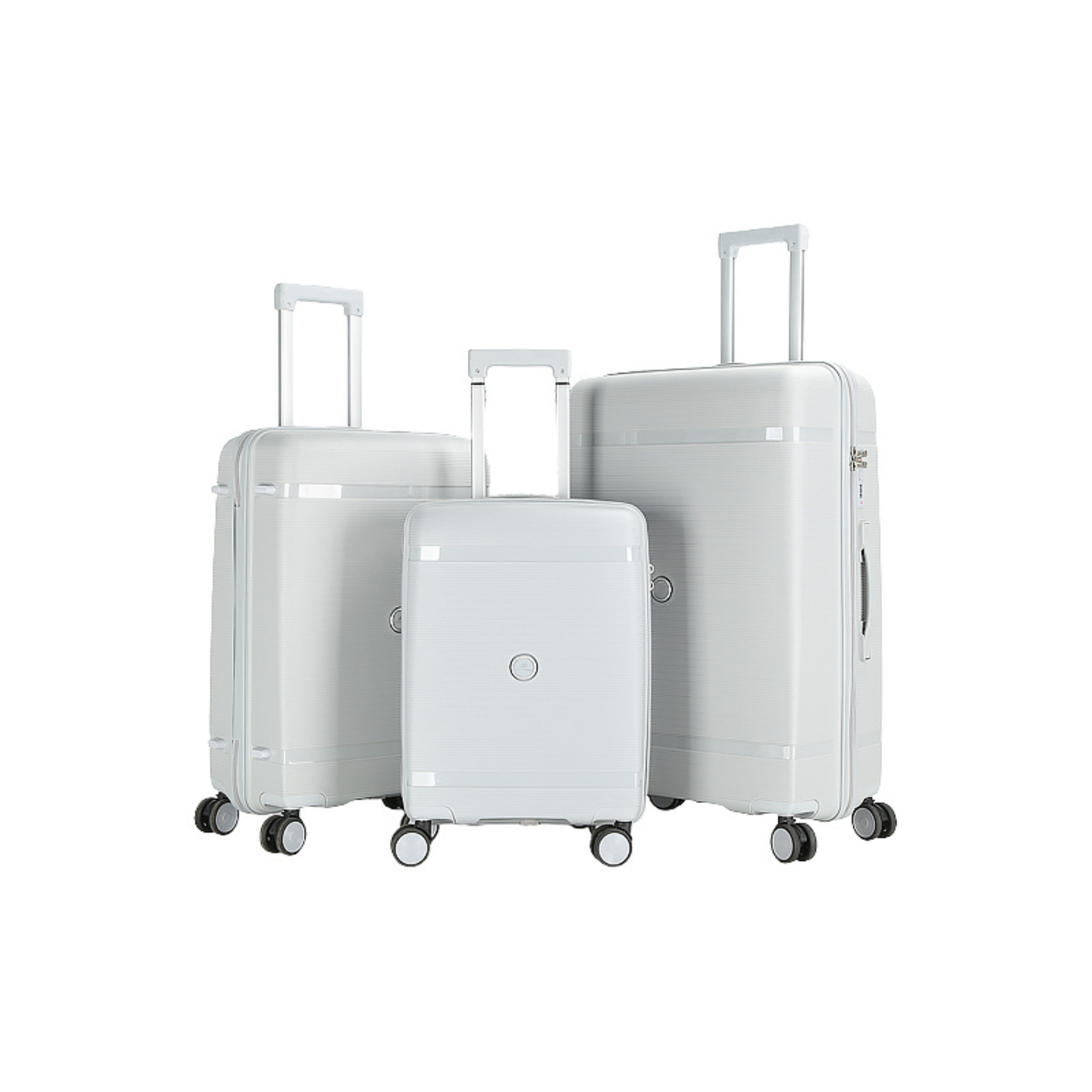 Set 3 Valises – Polypropylène (XL-75cm) (L-65cm) (S-55cm) – Gris