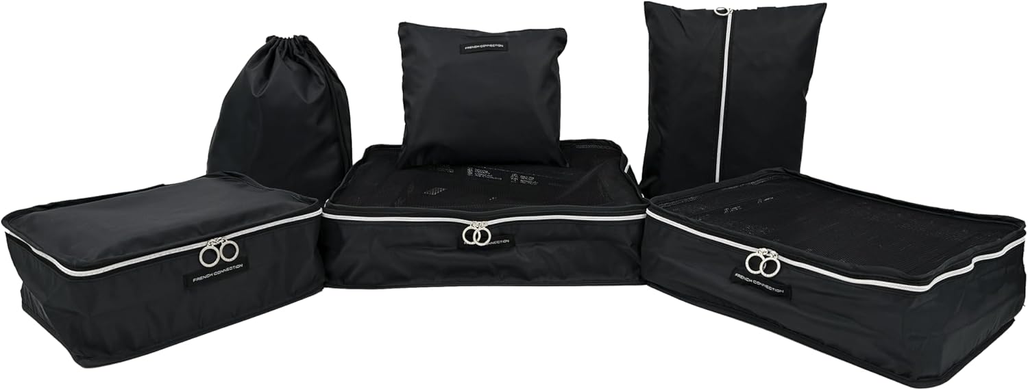 Travel Organizers | Set of 6 pieces | Luggage Organizers | Lightweight and Durable Luggage Storage Cubes Rose