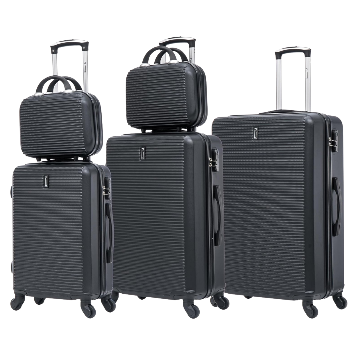 5-Piece Luggage Set – Weekend | Cabin Suitcase | Medium Suitcase | Large Suitcase | 2x Vanity Cases – Black
