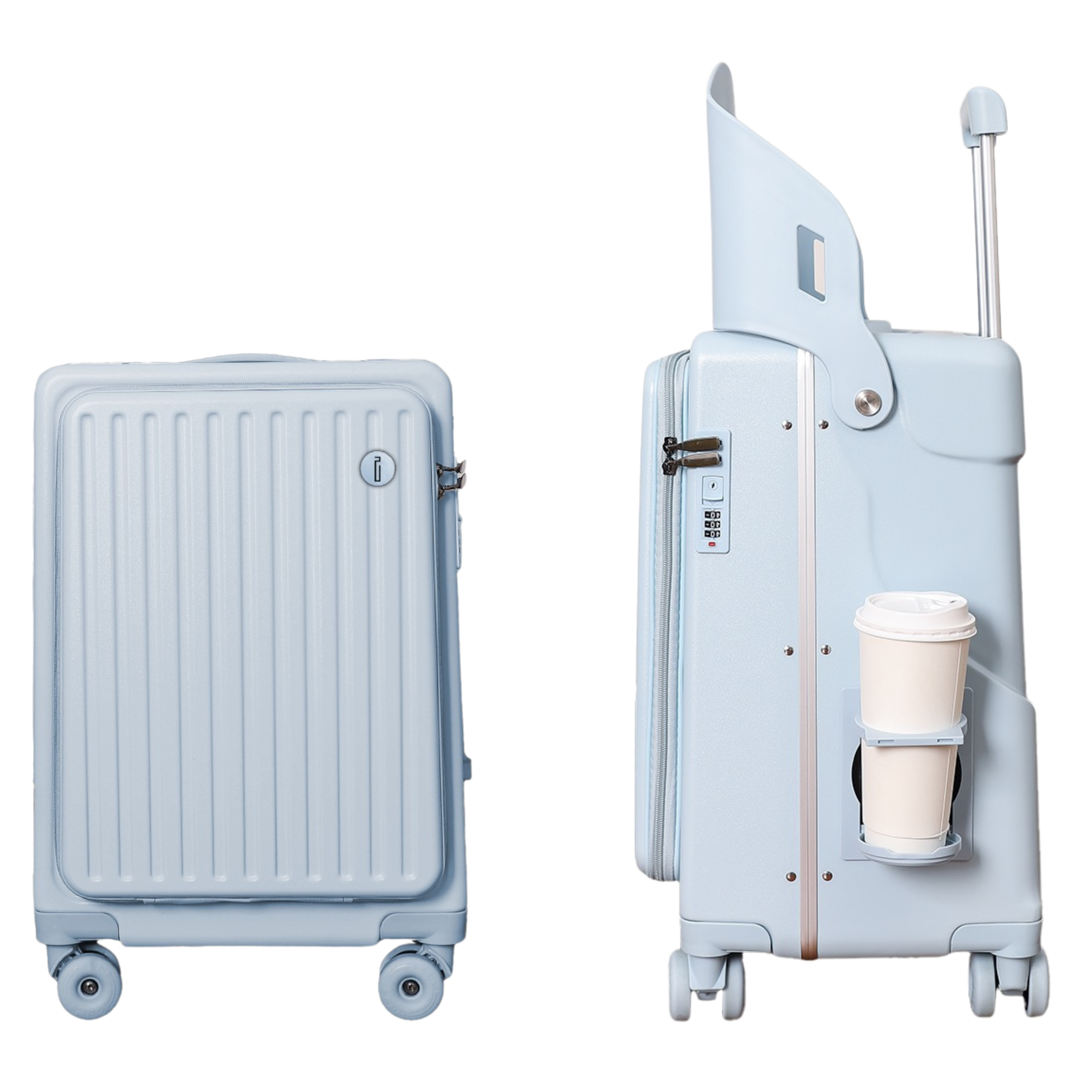 Valise Cabine avec Siège Enfant PopSeat - 55x35x25 - Porte USB - roulettes Ultra Résistantes avec Frein - Porte Gobelet - Cadenas