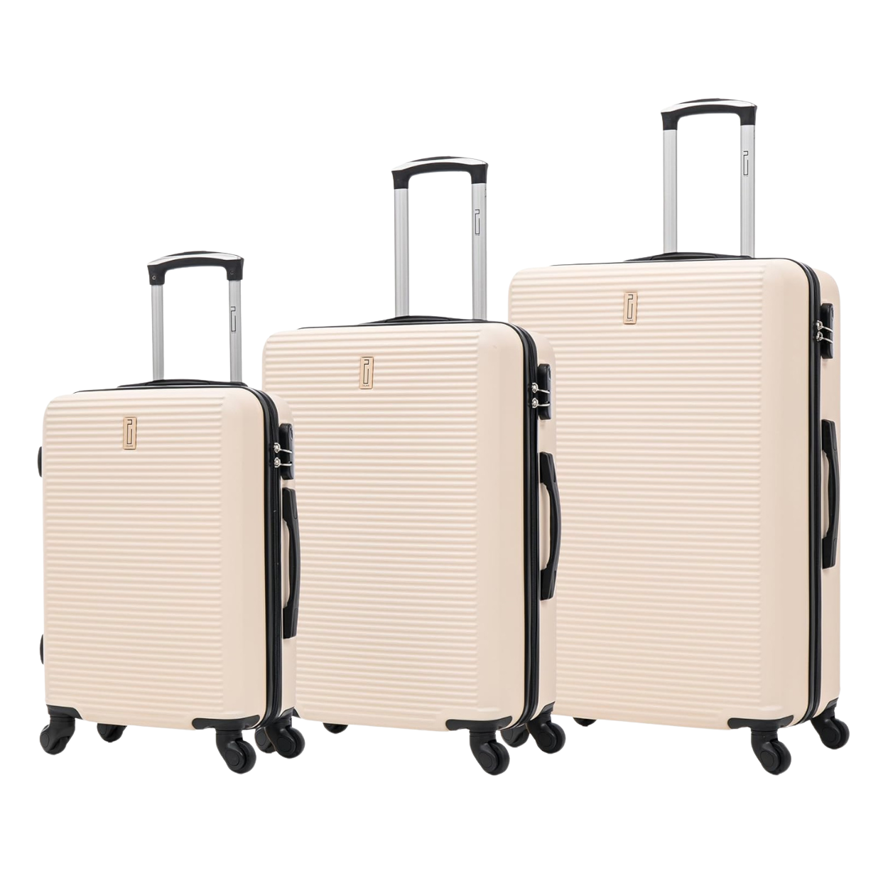 3-piece Weekend Suitcase Set - Cabin Suitcase | Medium Suitcase | Large Suitcase - Beige