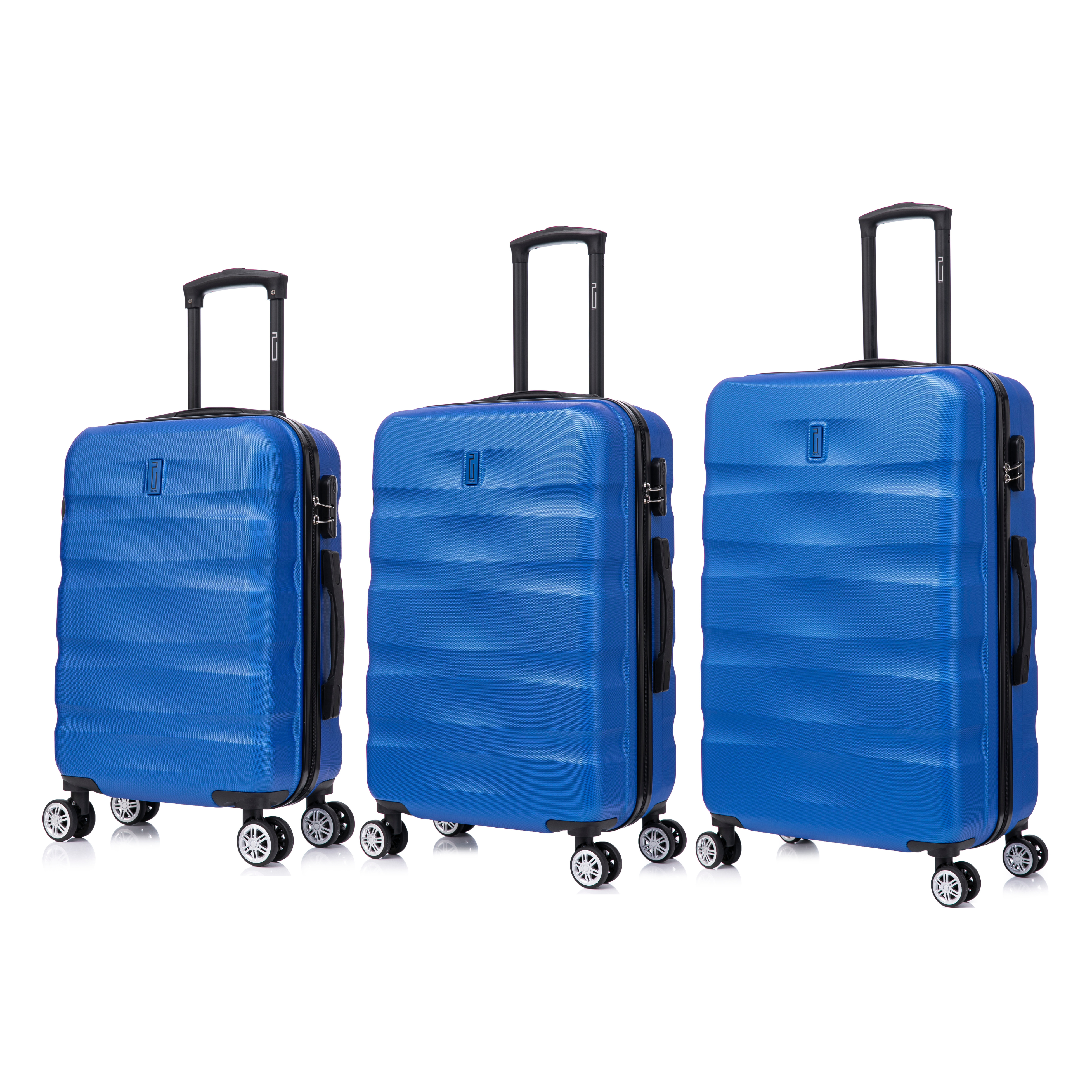 Set valises 3 pièces AeroWave – cabine, moyenne, grande - Bleu