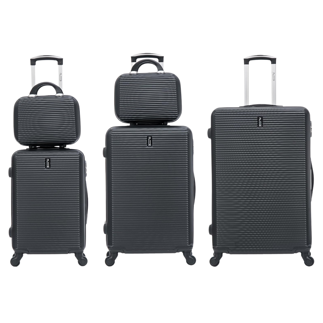 5-Piece Luggage Set – Weekend | Cabin Suitcase | Medium Suitcase | Large Suitcase | 2x Vanity Cases – Black