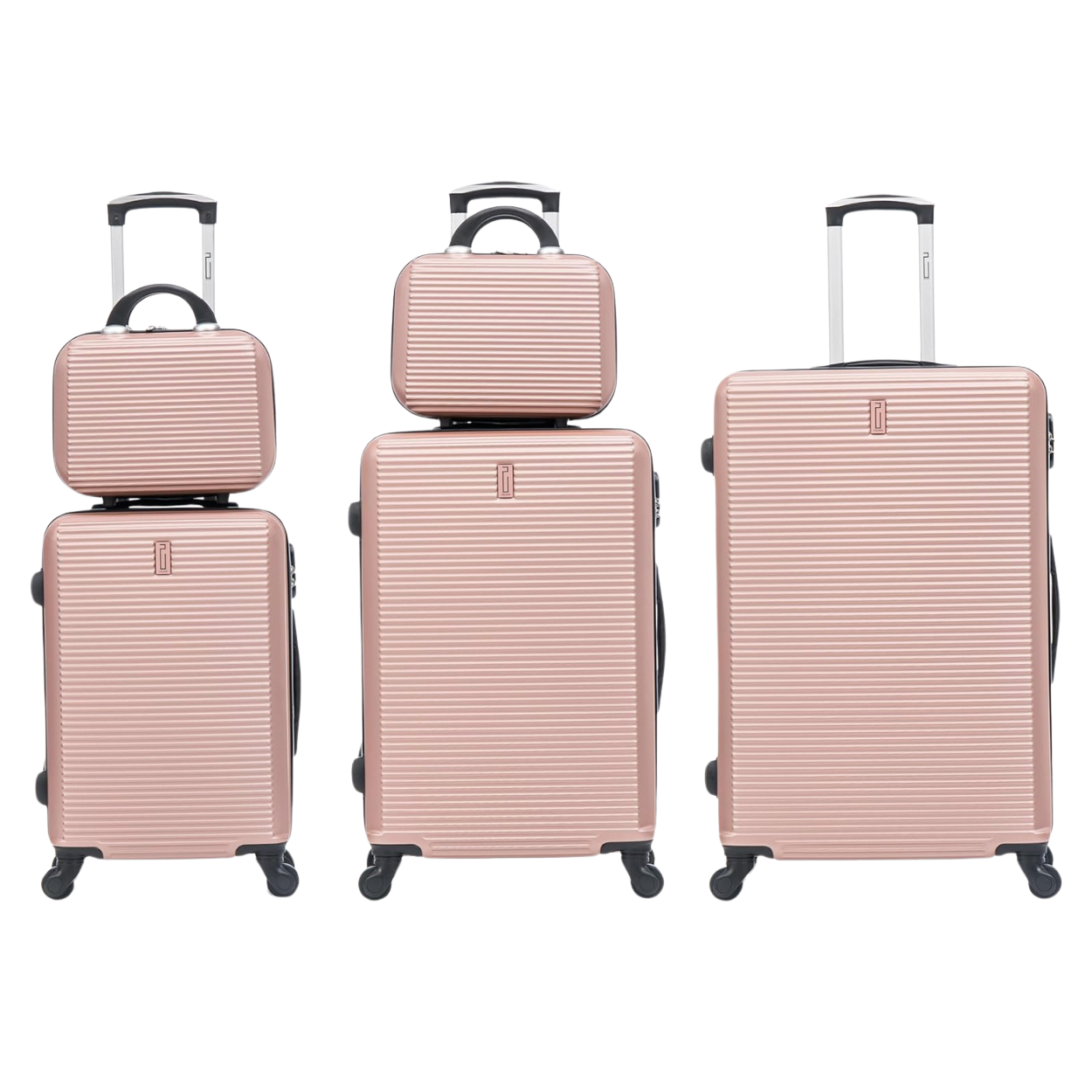 5-piece Week-end suitcase set | Cabin suitcase | Medium suitcase | Large suitcase | 2x Vanity case - Rose Gold