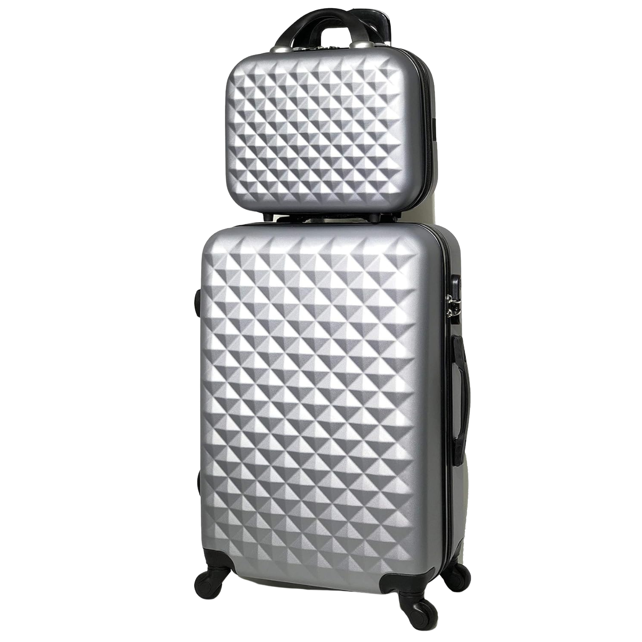 6-Piece Weekend Luggage Set | Cabin Suitcase | Medium Suitcase | Large Suitcase | 2x Vanity Cases – Silver