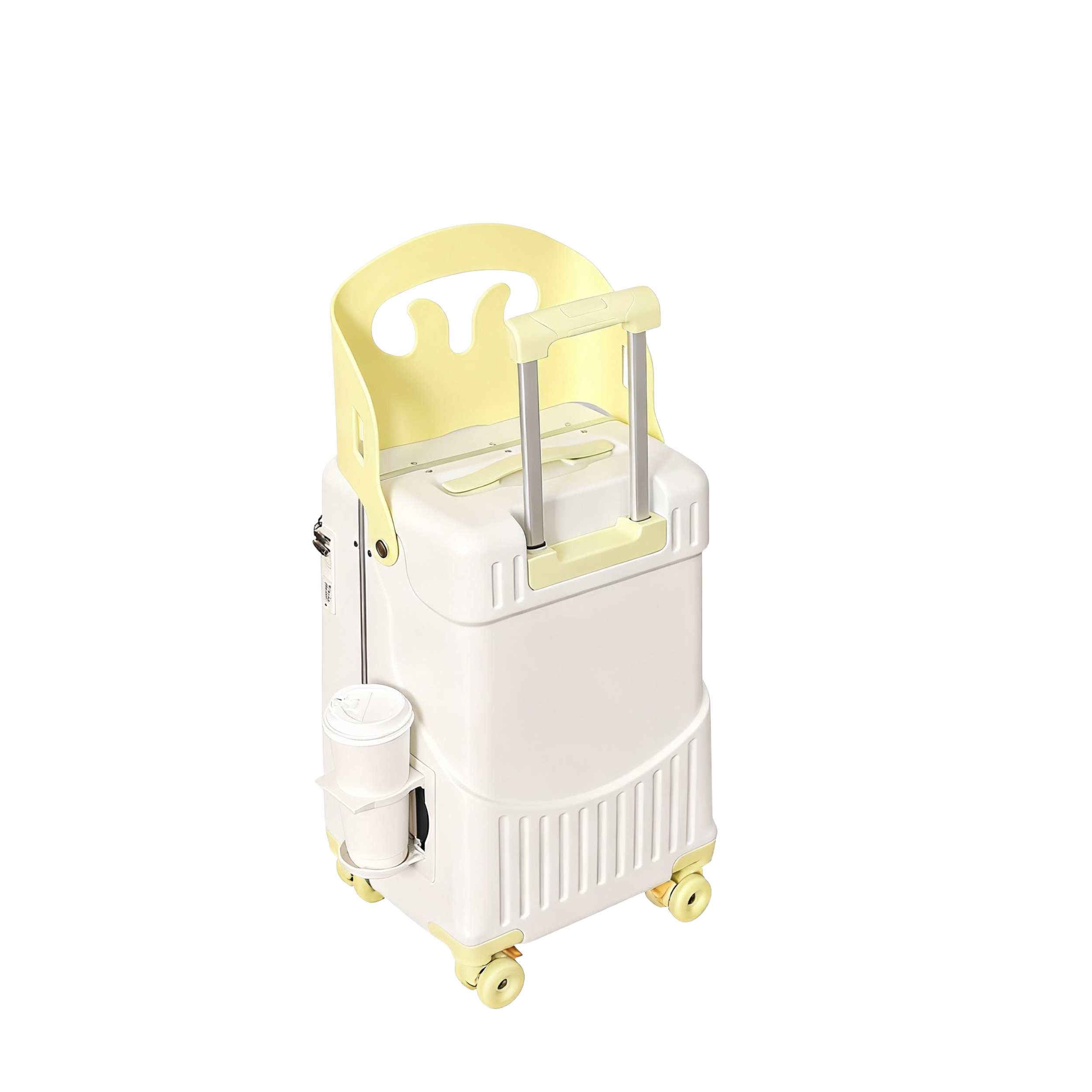 Valise Cabine avec Siège Enfant PopSeat - 55x35x25 - Porte USB - roulettes Ultra Résistantes avec Frein - Porte Gobelet - Cadenas