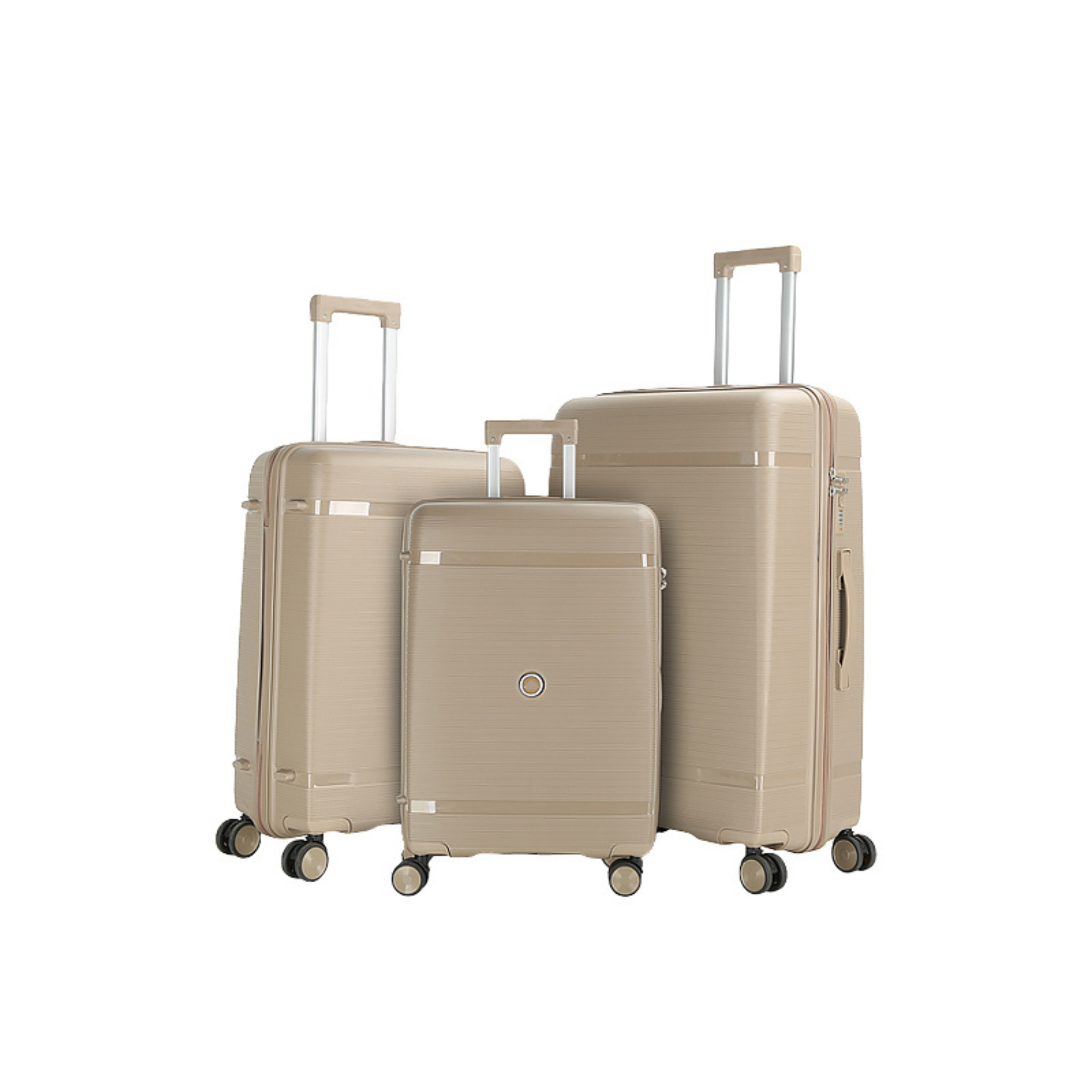 Set 3 Valises – Polypropylène (XL-75cm) (L-65cm) (S-55cm) – Kaki