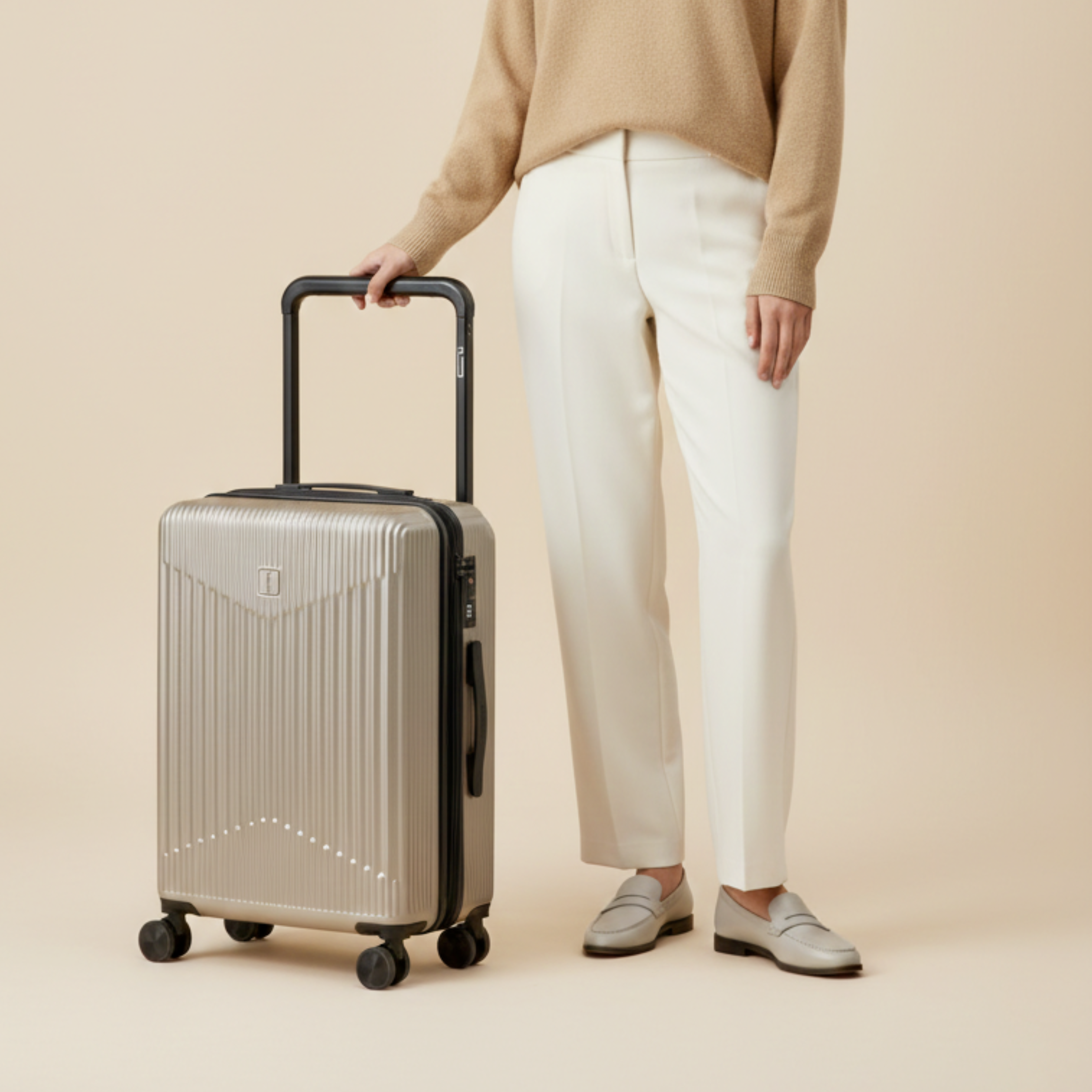 Valise Cabine 55 cm ABS – Wide Trolley - Extensible & Serrure TSA