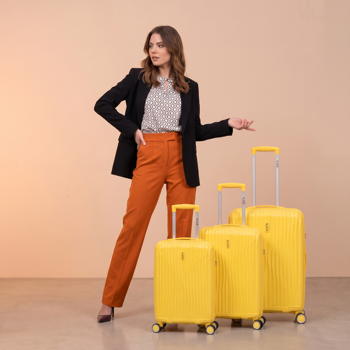 SET - Set 3 Valises - Polypropylène (XL-75cm) (L-65cm) (S-55cm)